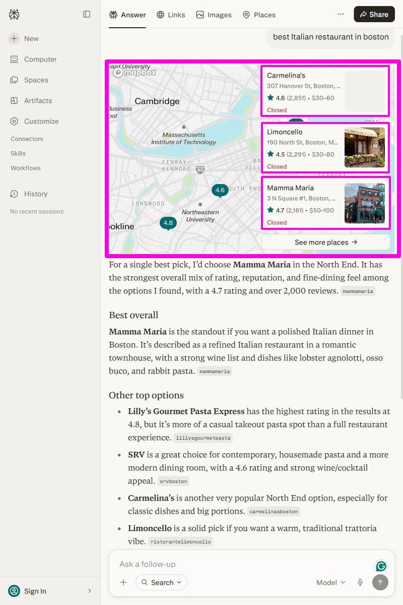 Best Italian Restaurant In Boston Perplexity Results