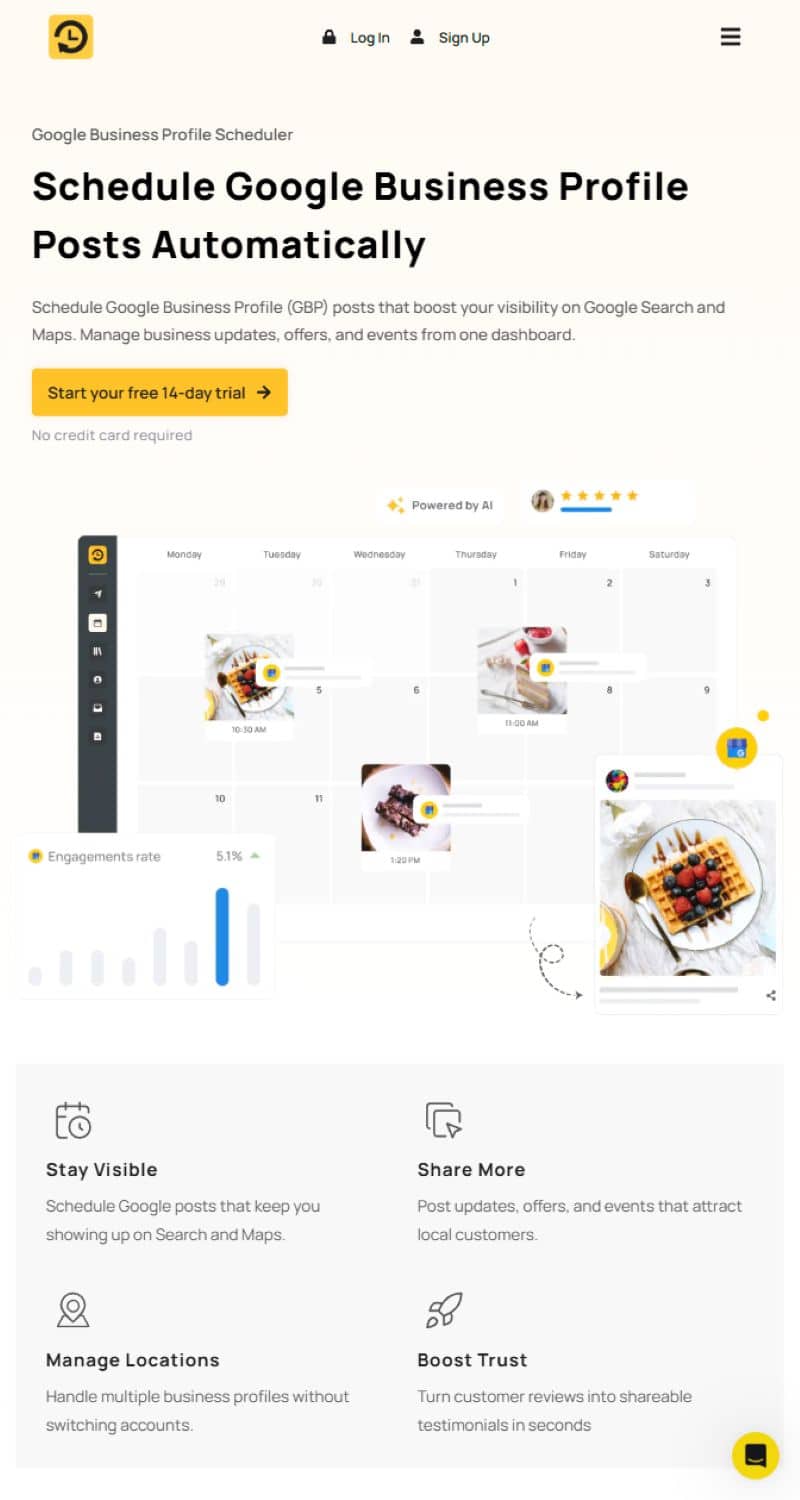 RecurPost Dashboard Showing Scheduled Google Business Profile Posts