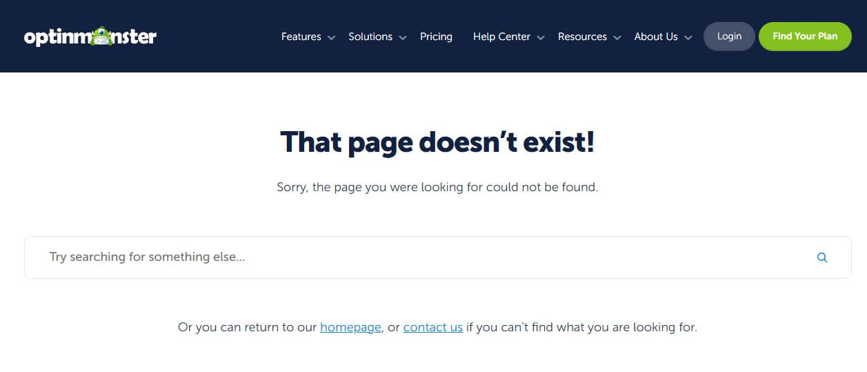 404 page showing the failed GPT suggestion