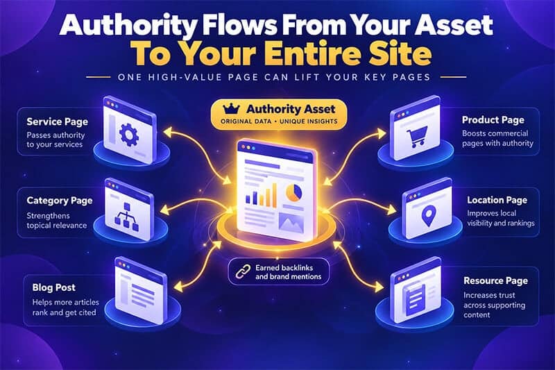 Authority asset passing power to other pages
